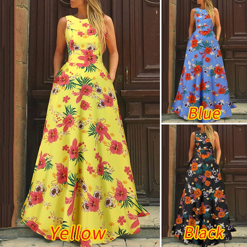 ZANZEA Đầm Dài Dáng Chữ A In Họa Tiết Hoa Kèm Túi Và Thắt Lưng Phong Cách Châu Âu Thời Trang Cho Nữ