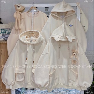 🐮🐮🐮 SERI áo nỉ HOODIE và KHOÁC NỈ tông trắng kem vani (Có sẵn/ảnh thật)