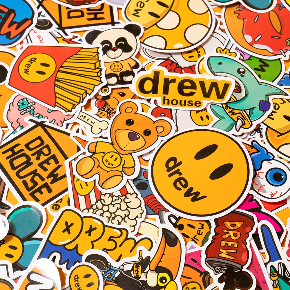 Combo Móc khóa Drew 3D Sillicon + 50 Stickers Drew chống nước dán laptop, nón bảo hiểm, điện thoại phụ kiện MCASE