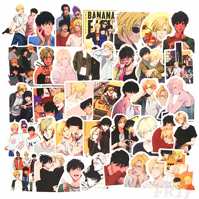 Bộ 50 miếng dán trang trí chống thấm nước BANANA FISH Series 04