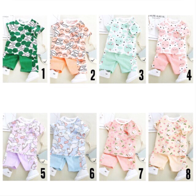 [10-18kg] Bộ thun cotton tre chuẩn Quảng Châu xuất Nhật cho bé