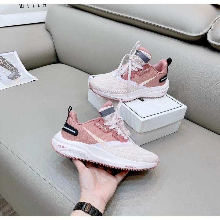 Giày thể thao sneaker air zoom trắng hồng siêu nhẹ 2022