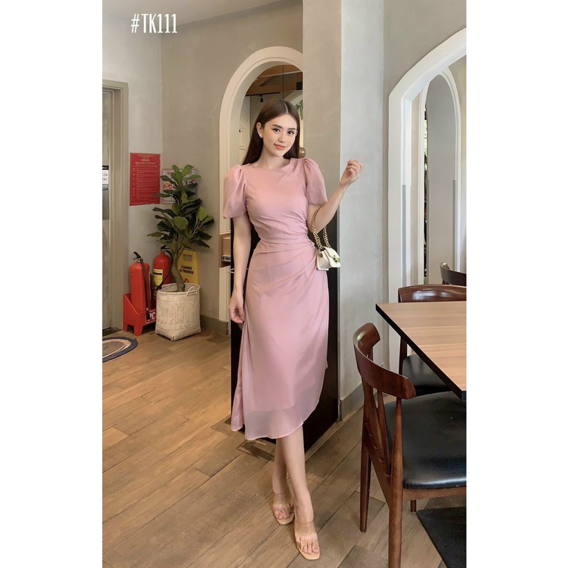 Đầm Cổ Tròn Tay Phồng Nhẹ AKARA H042 | BigBuy360 - bigbuy360.vn