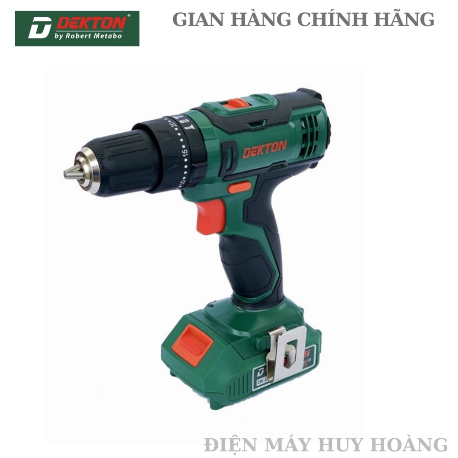Máy Khoan Pin DEKTON D21-MK10, Pin Li-ion 21V, 2Ah, Đầu Autolock, Khóa Trục 10mm, Có Hộp Nhựa BMC