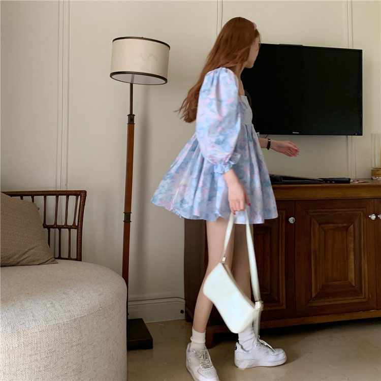 Đầm Búp Bê Tay Phồng In Họa Tiết Trái Tim Ngọt Ngào Thời Trang Mùa Hè Kiểu Pháp Mới Cho Nữ 2021 | BigBuy360 - bigbuy360.vn