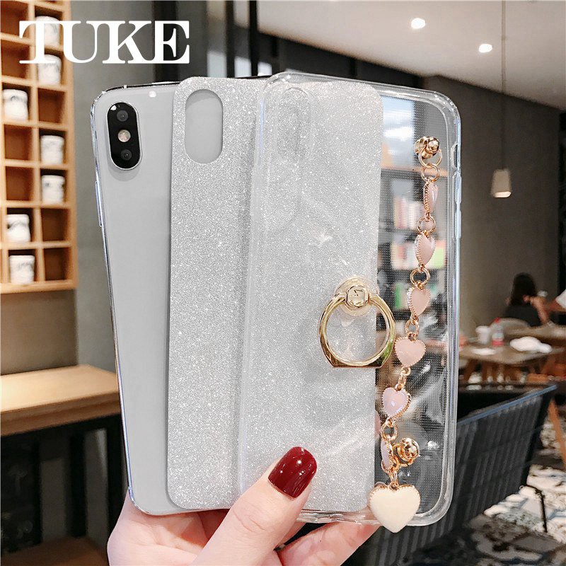 P45  Ốp Lưng Phối Kim Tuyến Nước Kèm Nhẫn Móc Ngón Tay Cho Samsung Galaxy Note 5 8 9 10 Plus Pro 5g On5 On7 S3 S4 Mini