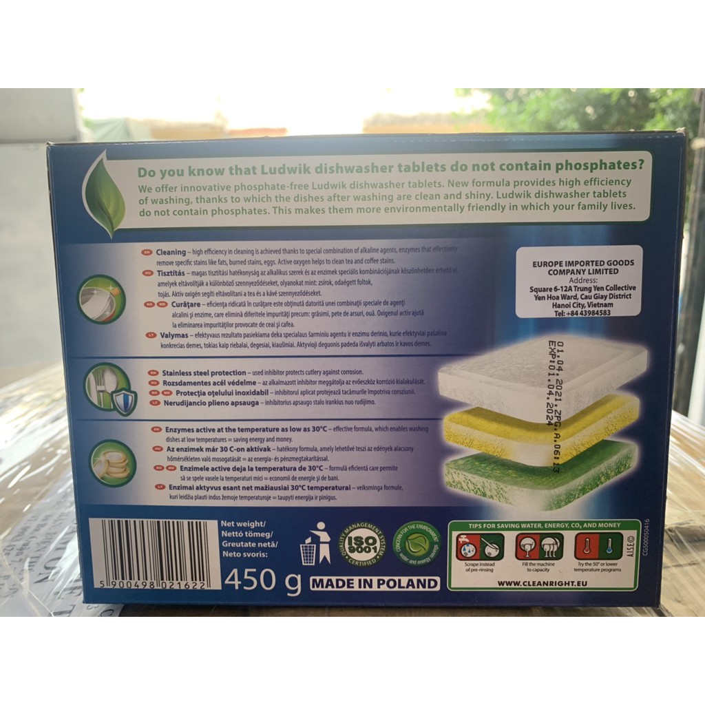 Viên rửa chén bát Ludwik classic 25 viên, không chứa photsphate, xuất xứ Ba lan, HSD: 1.4.2024