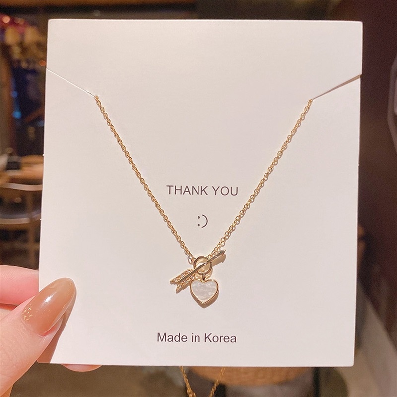 Dây chuyền thép titan mặt trái tim phong cách Hàn Quốc đơn giản