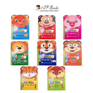Sách - bé tô màu 8 chủ đề tô màu gấu - bộ 8 quyển kèm hộp màu sáp