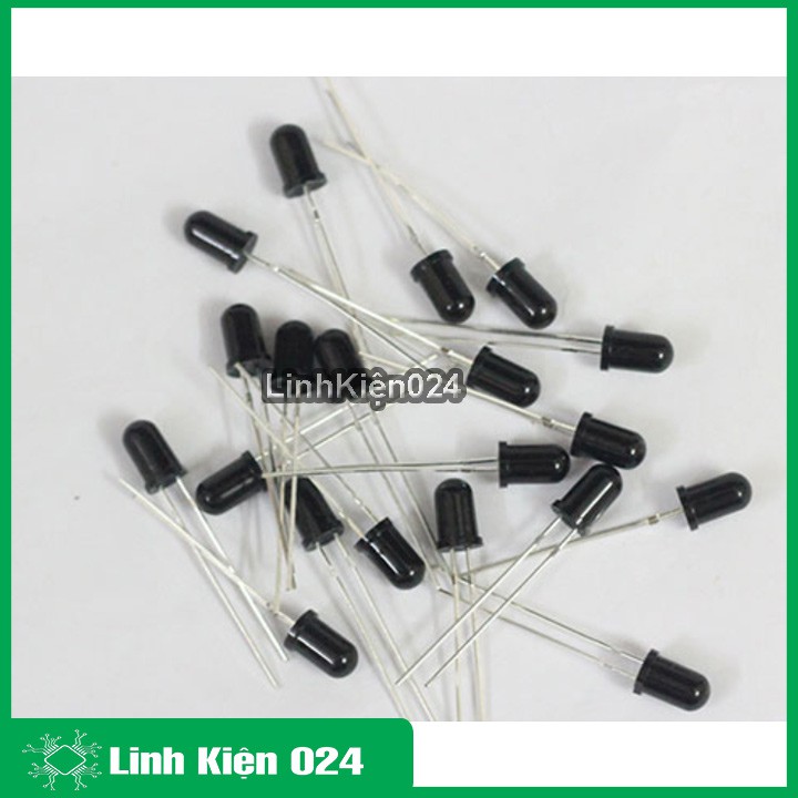 Gói 20 đèn led thu hồng ngoại đường kính 5mm màu đen