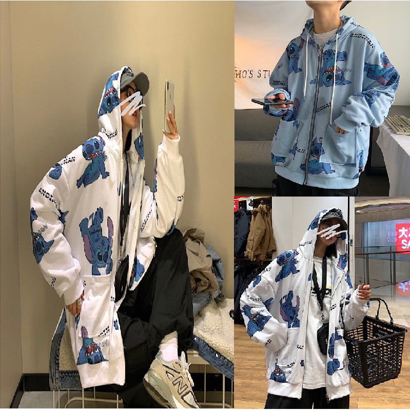 Áo Khoác Hoodie Form Rộng Nút Gài Chuột Stick Unisex
