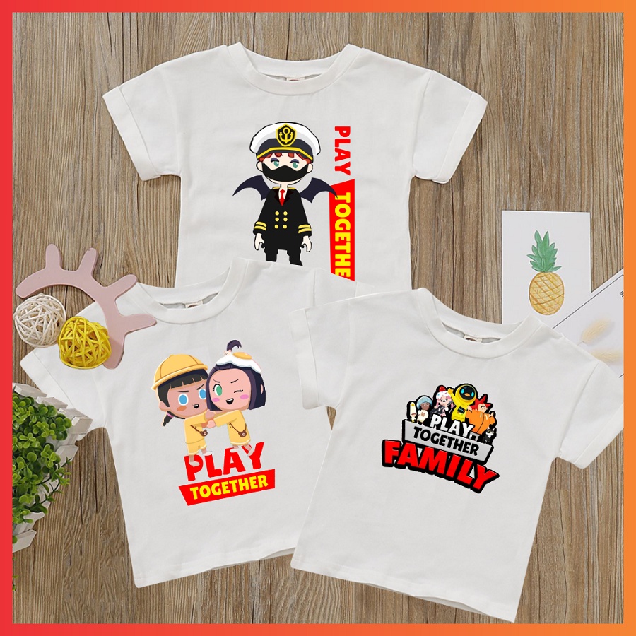 Áo play together áo thun màu trắng cực hot cho bé trai bé gái