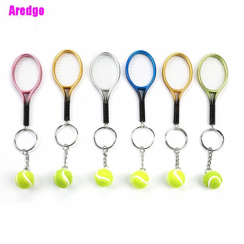 Móc khóa mặt dây mô phỏng hình vợt tennis mini dễ thương