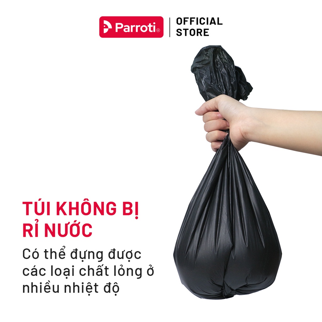 Túi rác tự phân hủy sinh học Parroti Envi - 1kg/3cuộn - màu đen - phù hợp với thùng rác Parroti Bin