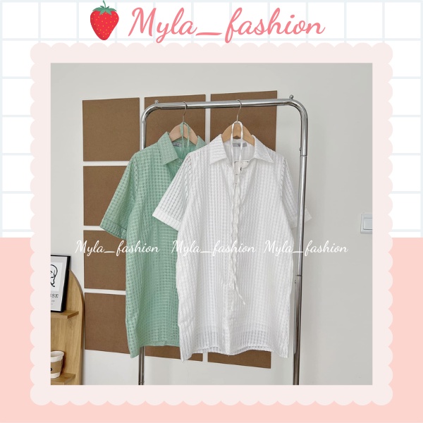 Đầm sơ mi kẻ ô 2 lớp dày dặn kèm dây eo, áo sơ mi dài tay cúc cài phong cách vintage
