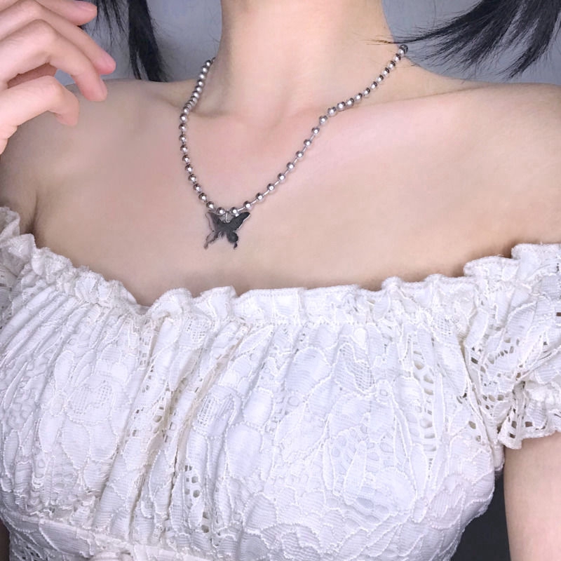 Vòng Cổ Gắn Mặt Hình Bướm Độc Đáo Cá Tính Phong Cách Hip-Hop