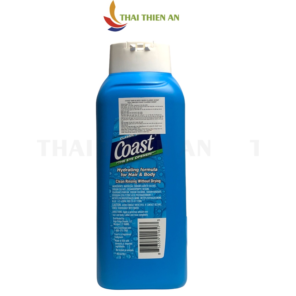 [HCM] Sữa Tắm Gội Dành Cho Nam Coast Mỹ 946ml