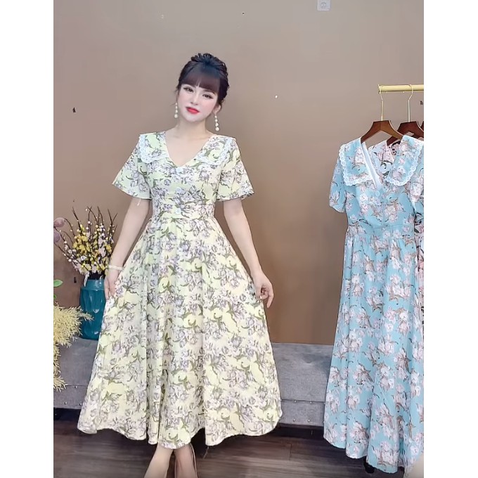 [Mã SKAMA06 giảm 8% tối đa 50K đơn 250K] Monoco-Váy hoa cổ tim mí ren- 8690 | BigBuy360 - bigbuy360.vn