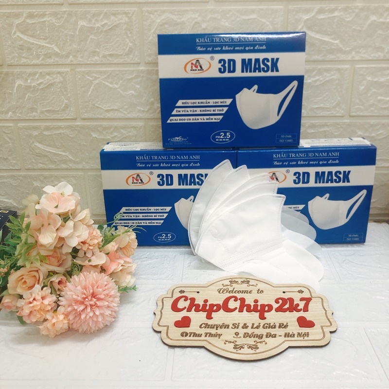 (Chính hãng) Hộp khẩu trang 3d mask Nam Anh công nghệ Nhật