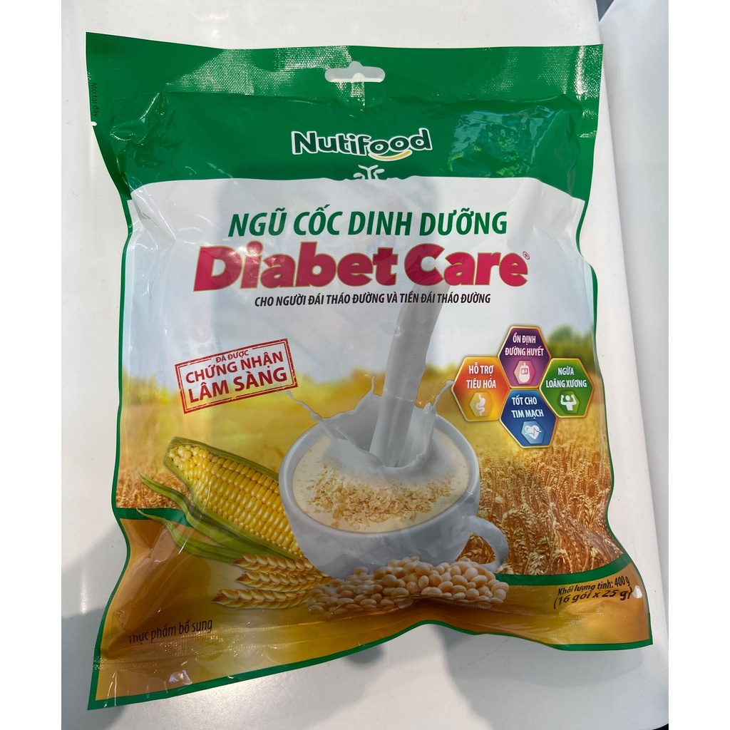 Thùng 14 bịch Ngũ cốc dinh dưỡng NutiFood nguyên cám Diabet Care bịch 400g