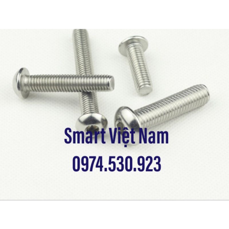 Bulong inox lục giác chìm đầu cầu M4 Combo 100 Chiếc