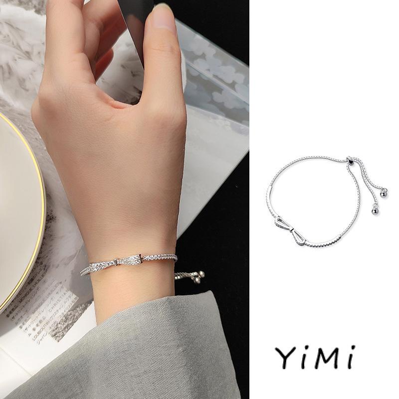 Vòng Đeo Tay Bạc Đính Chuông Nơ Ngọt Ngào Dễ Thương Làm Quà Tặng Cho Bạn Gái/ Bạn Gái