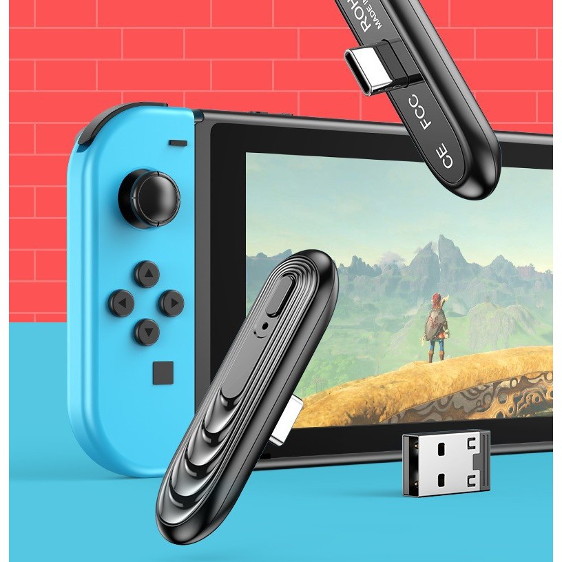 Bộ Truyền Tín Hiệu Bluetooth Không Dây Đầu Type-C Usb Cho Nintendo Switch &amp; Lite, Ps4, Pc, Điện Thoại