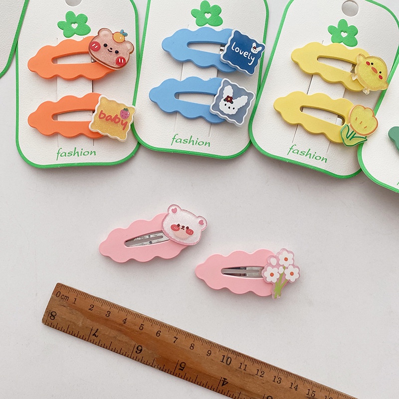 Set 2 Kẹp Tóc Hình Đám Mây Hoạt Hình Màu Kẹo Ngọt Phong Cách Hàn Quốc Cho Bé Gái