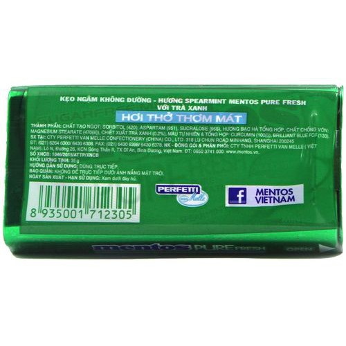 Kẹo Cứng Không Đường Mentos Hương Spearmint 35G