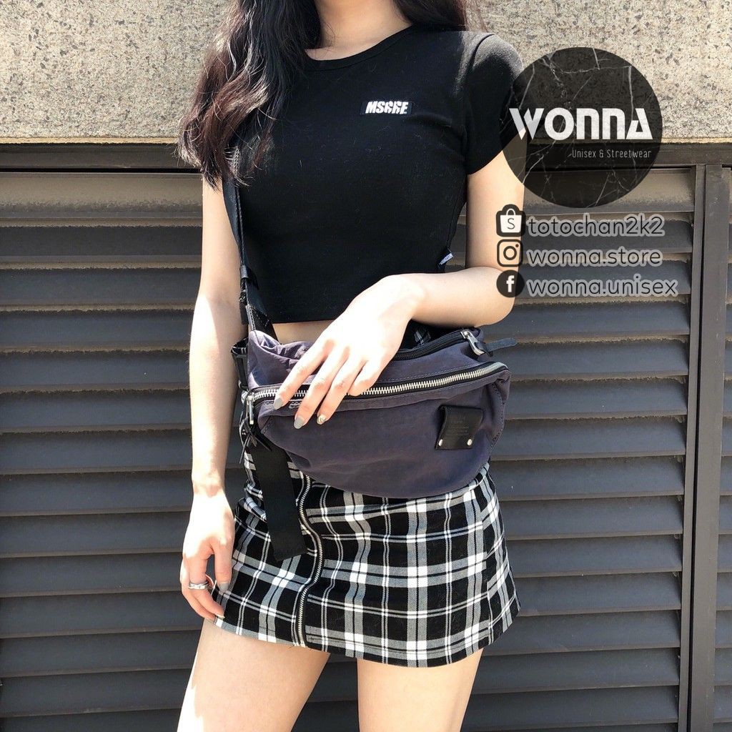 [CÓ SẴN] Chân váy ôm caro kèm belt + zipper khóa kéo checkerboard cá tính unisex ulzzang street style | BigBuy360 - bigbuy360.vn