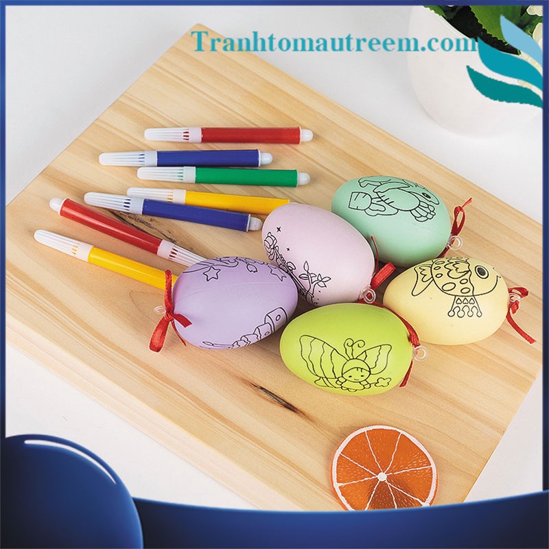 Trứng Tô Màu Sáng Tạo Tặng Kèm Bút Lông