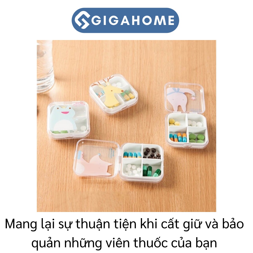 Hộp Đựng Thuốc GIGAHOME 4 Ngăn Tiện Lợi, Mang Đi Khắp Nơi 8851