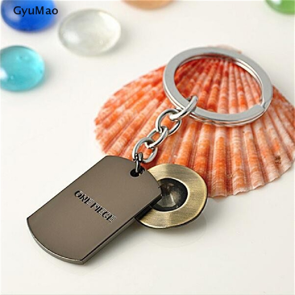 [cxGYMO] Fashion Anime One Piece Luffy Straw Hat Skull  Stainless Steel Keychain Key Ring  HDY