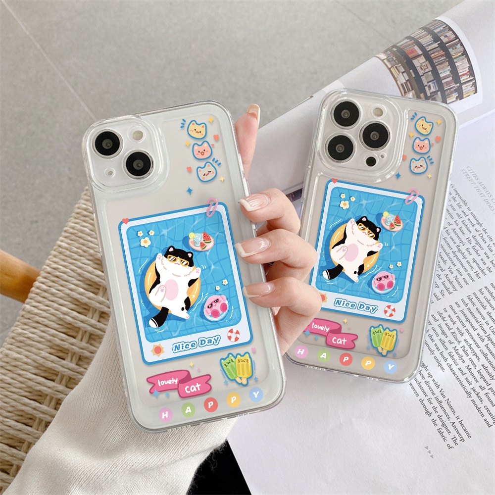 Ốp Điện Thoại Chống Sốc In Hình Mèo Kirby Cho iPhone 11 13 12 X XS Pro Max XR 12 13