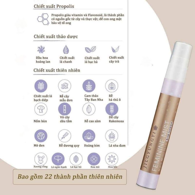 XỊT KHỬ MÙI VÙNG KÍN FEMININE MIST JILGYUNGYI HÀN QUỐC 9ML