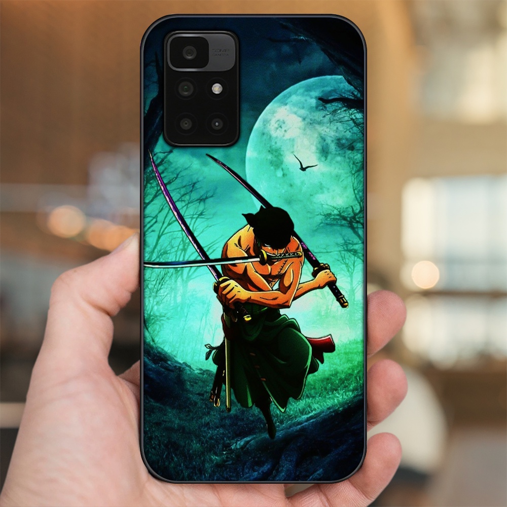Ốp lưng Xiaomi Redmi 10 viền đen in hình Zoro One Piece