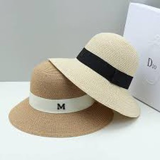 [Mẫu Mới] Mũ Cói panama Đai Chữ M Siêu Xinh