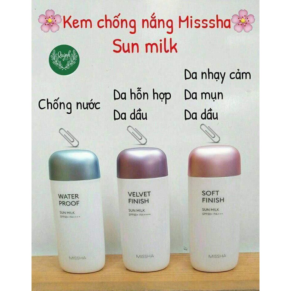 (Mẫu mới 2018) Kem chống nắng Missha All-Around Safe Block Velvet Finish Sun Milk SPF50+/PA++++