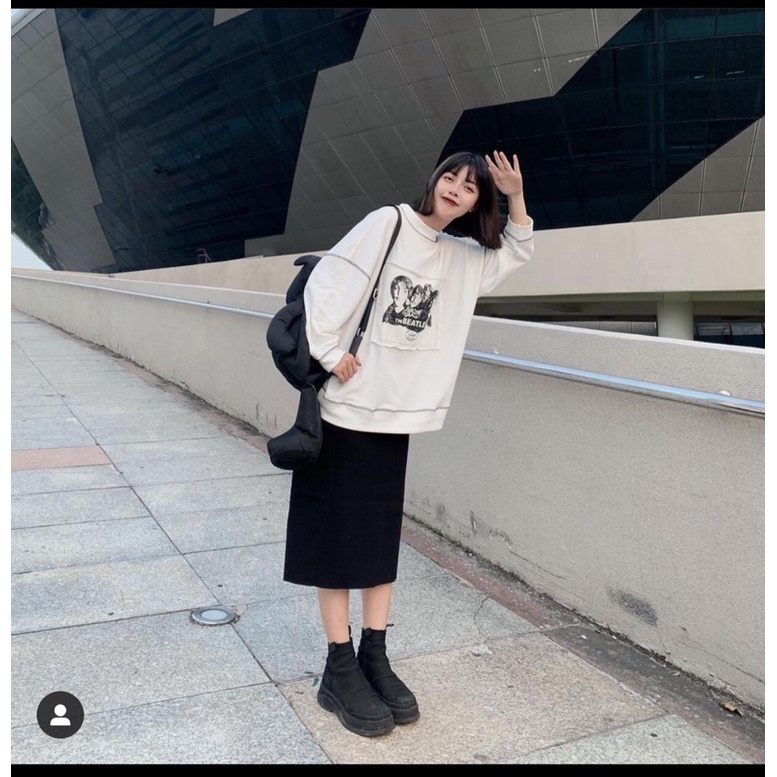 [Mã 12FASHIONSALE1 giảm 10K đơn 50K] [SIEU SALE] SWeater chỉ nổi in hình người một màu trắng (hàng sẵn) | BigBuy360 - bigbuy360.vn