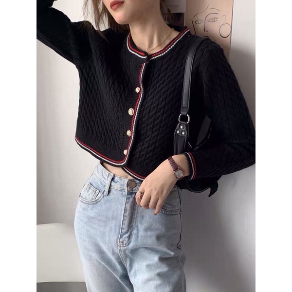Áo Cardigan nữ viền phong cách hàn quốc cực sang