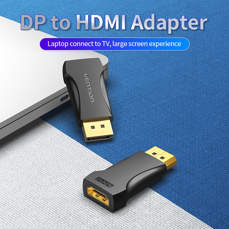 Đầu chuyển đổi DP sang HDMI Vention 4K 30Hz từ phích sang cổng cắm mạ vàng HDMI cho HDTV Laptop