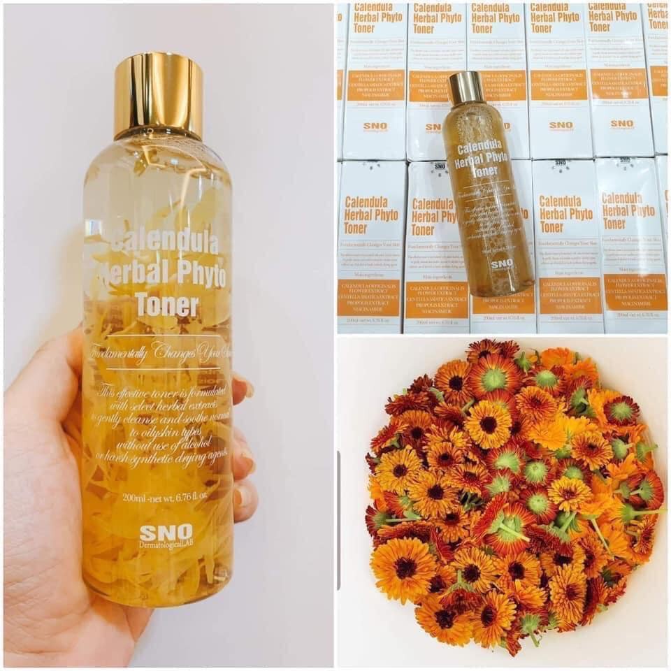 Toner hoa cúc SNO Calendula Herbal Phyto Hàn Quốc dưỡng ẩm, cân bằng da, mờ thâm sạm, se khít lỗ chân lông
