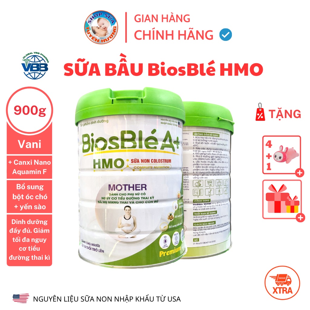 Sữa BiosBle A+ HMO Mother số 0,1,2 hộp 900G - Bioble