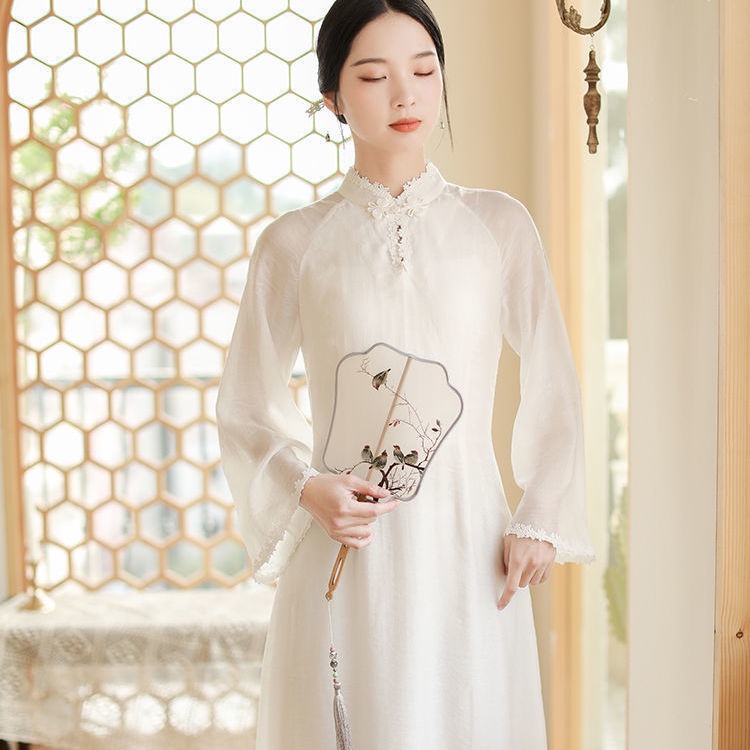 Đầm Dáng Dài Phong Cách Trung Hoa Cổ Điển Cho Nữ