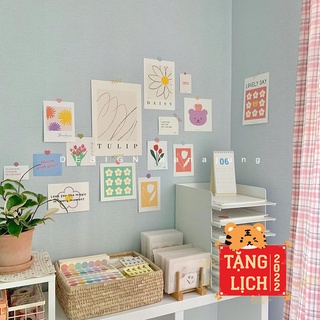 Ảnh trang trí dán tường hình decor vintage aesthetic retro set postcard bưu thiếp tranh giấy treo phòng học bàn học