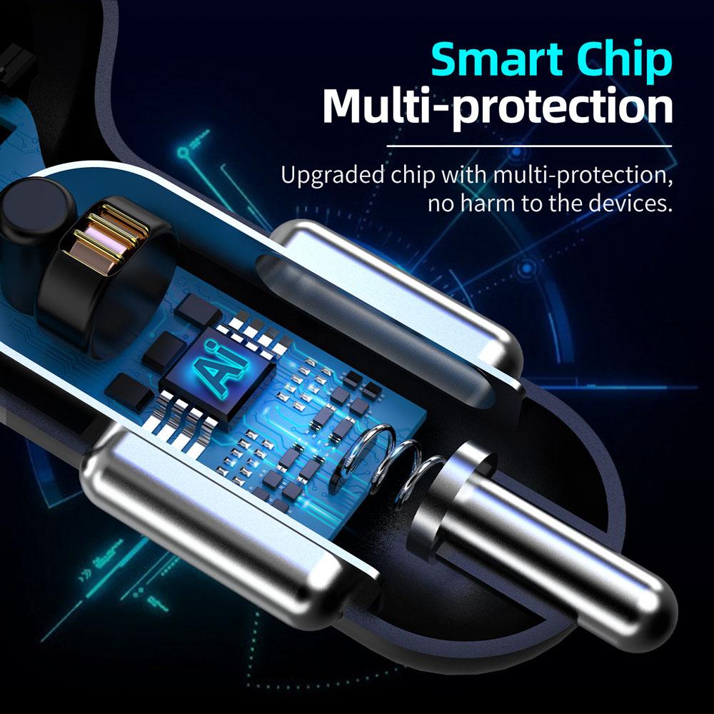 Bộ Sạc Nhanh Không Dây 4 Cổng REBUY1 Chất Lượng Cao Cho Xe Hơi