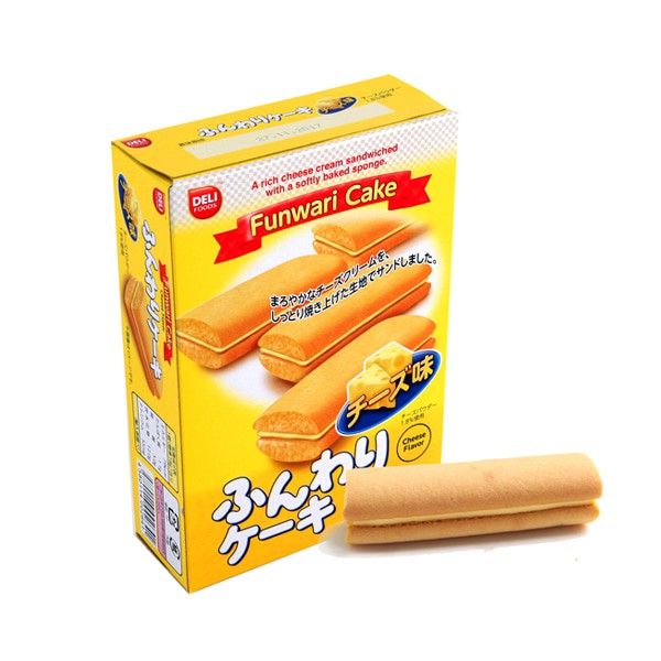  hàng trong kho Bán sỉ giá  đặc  biệtBánh bông lan nhân kem  Funwari Phô Mai / Vani / Trà Xanh - Funwari Cake Cheese Fla