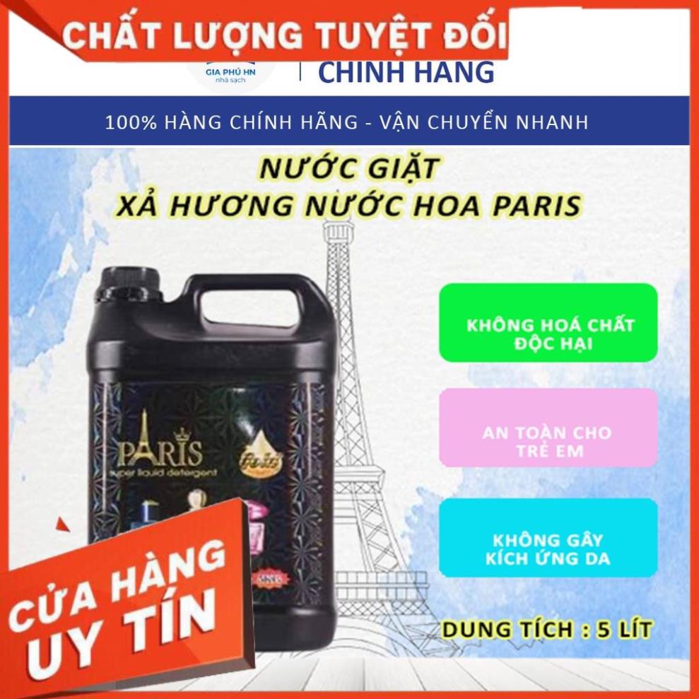 Nước Giặt Xả Paris Hương Nước Hoa 5000ml, Nước Giặt Paris, Không Hoá Chất, An Toàn Cho Da, Tẩy Siêu Sạch