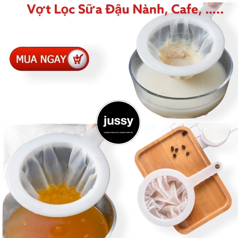 Vợt Lọc Sữa Đậu Nành, Cà Phê, Nước Ép Hoa Quả, Sữa Hạt, Trà, Gia Vị Tiện Dụng, Lưới lọc Siêu Mịn Kích thước 24x14cm