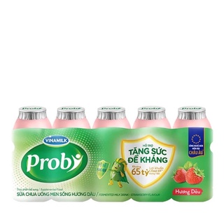 Sữa chua uống Probi Hương Dâu - Lốc 5 chai x 65ml